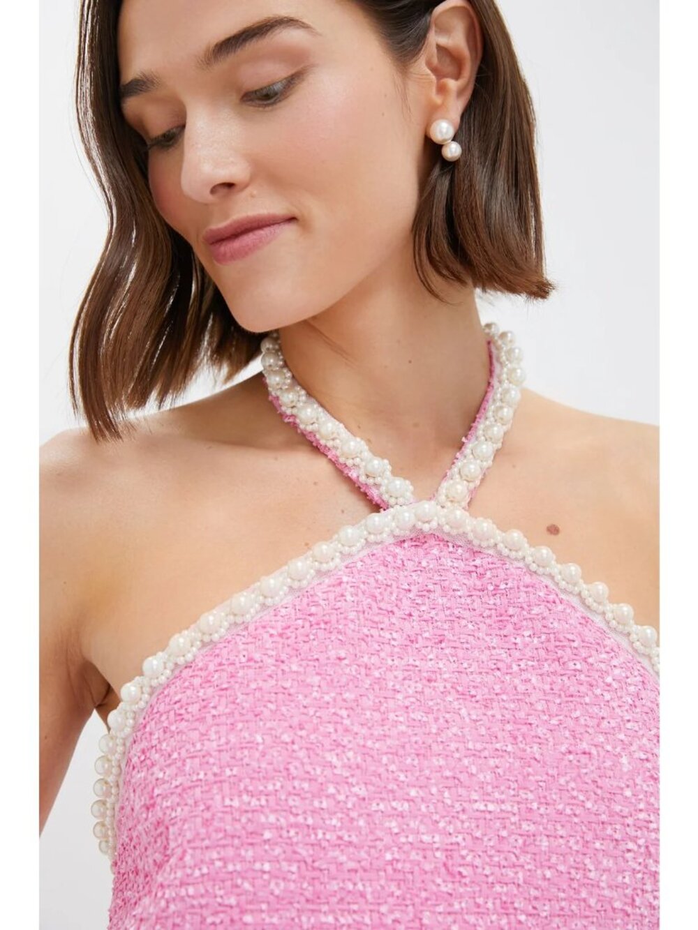 HYACINTH HOUSE Tweed & Pearl Petra Mini Dress Berry Size XS (X2) - Picture 2 of 11